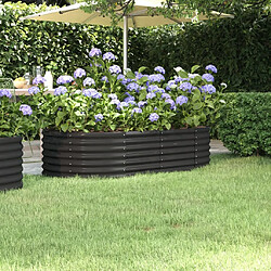 Maison Chic Jardinière,Lit surélevé de jardin - Bac à fleurs - pot de fleur Acier enduit de poudre Anthracite -GKD59177