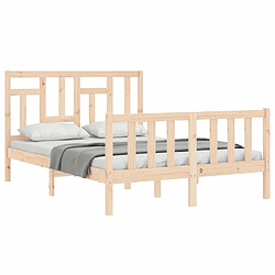 Acheter Maison Chic Cadre/structure de lit avec tête de lit pour adulte - Lit Moderne Chambre 120x200 cm bois massif -MN27789