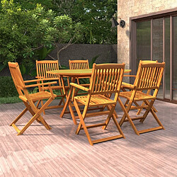 Maison Chic Ensemble de salle à manger de jardin 7 pcs,Table et chaises d'extérieur Bois d'acacia massif -GKD880154