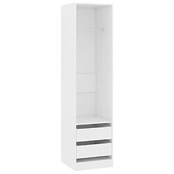 vidaXL Garde-robe avec tiroirs Blanc 50x50x200 cm Bois d'ingénierie