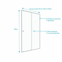 Acheter Aurlane Porte de douche coulissante 140 cm