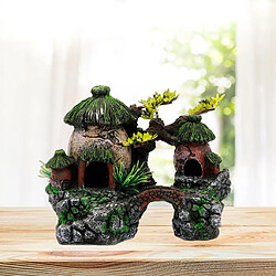 Acheter Artisanat Résine Décor Rockery Aquarium Caves Pour Fish Tank Ornement Plantes Maison Double Maison