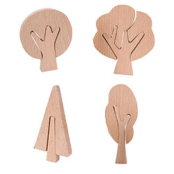 4 pièces/ensemble BRICOLAGE Peinture Bois En Bois Arbres Bloc Ornement Kits Creative Artisanat Jouet Apprentissage Cadeaux Âge 3-12 activités La