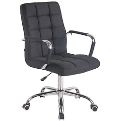 Decoshop26 Fauteuil de bureau sur roulettes hauteur réglable pivotant accoudoirs en tissu noir 10_0002469