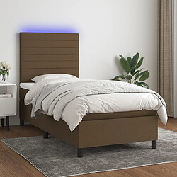 vidaXL Sommier à lattes de lit matelas et LED Marron foncé 100x200cm