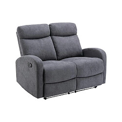 Vente-Unique Canapé 2 places relax en tissu gris EVELYN