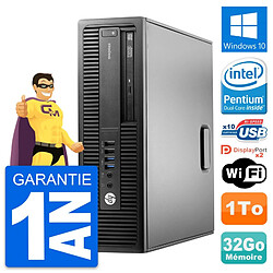 PC HP EliteDesk 800 G2 SFF Intel G4400 RAM 32Go Disque 1To Windows 10 Wifi - Occasion