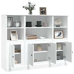 Maison Chic Ensemble de 3 Buffets,commode,console pour rangement blanc bois d'ingénierie -MN49808 pas cher