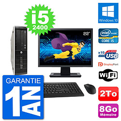 PC HP Compaq Pro 6300 SFF Ecran 22" i5-2400 RAM 8Go Disque 2To Windows 10 Wifi · Occasion 