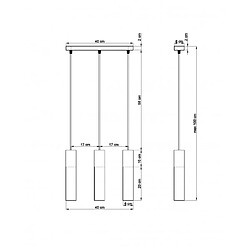 Acheter Luminaire Center Suspension Borgio Acier,béton Gris noir 3 ampoules 90cm