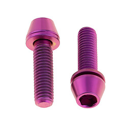 2 pièces en alliage de titane vélo boulon à tête conique vis rondelle m5x20, violet