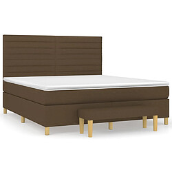 vidaXL Sommier à lattes de lit avec matelas Marron foncé 160x200 cm