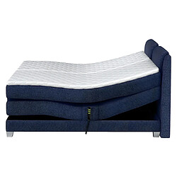 Avis Vente-Unique Ensemble complet boxspring tête de lit + sommiers relaxation électrique + matelas + surmatelas - 2 x 80 x 200 cm - Tissu - Denim - CASTEL de PALACIO