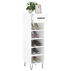 Acheter Maison Chic Armoire à chaussure 30x35x105 cm,Meuble à Chaussures Blanc brillant Bois ingénierie -MN46259