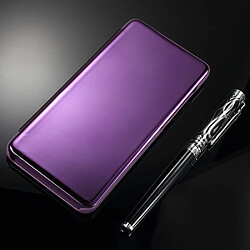 Etui en PU surface de miroir avec fenêtre de vue violet clair pour votre Huawei P30