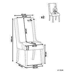 Avis Beliani Chaise de salle à manger CHAMBERS Set de 2 Coton Gris clair