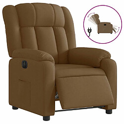 Maison Chic Fauteuil Relax pour salon, Fauteuil inclinable électrique Marron Tissu -GKD57070