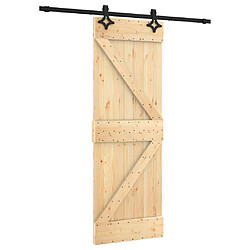 vidaXL Porte coulissante et kit de quincaillerie 70x210 cm pin massif