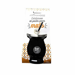 Aromandise Tasse noire et bombilla à maté - 230 ml pas cher