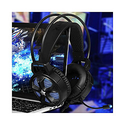 Acheter Universal COOL2000 3.5mm + USB câblé casque de jeu omnidirectionnel casque stéréo rétroéclairé LED avec microphone.