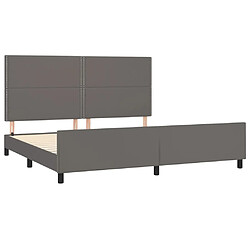 Acheter Maison Chic Cadre/structure de lit avec tête de lit pour adulte - Lit Moderne Chambre Gris 200x200 cm Similicuir -MN34761