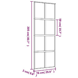 vidaXL Porte coulissante doré 76x205 cm verre ESG dépoli et aluminium pas cher