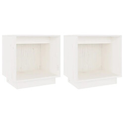 vidaXL Tables de chevet 2 pcs Blanc 40x30x40 cm Bois de pin solide