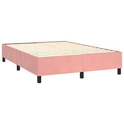 Avis vidaXL Sommier à lattes de lit avec matelas Rose 140x190 cm Velours