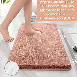 LUUCOZK Tapis de bain antidérapants absorbants à séchage rapide, décoration de salle de bain, rose élégant, 50 x 80 cm-Taille standard