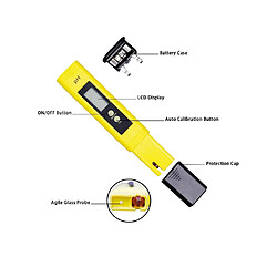 Alpexe Stylo numérique PH Mètre, Testeur Lecteur type de compteur pH Testeur Aquarium Piscine d'eau hydroponique Laboratoire