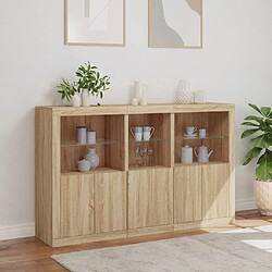 Acheter Maison Chic Commode Buffet - Meuble de rangement avec lumières LED chêne sonoma 162x37x100 cm -GKD26111