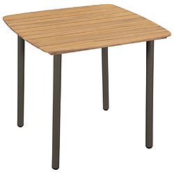 vidaXL Table de jardin 80 x 80 x 72 cm Bois d'acacia solide et acier 