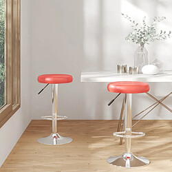 vidaXL Tabourets de bar lot de 2 rouge similicuir 