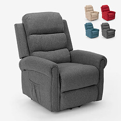 LE ROI DU RELAX Fauteuil électrique de relaxation massage et chauffage avec roues Victoria, Couleur: Gris foncé 