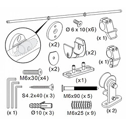 Secury-T Rail de porte coulissante inox décoratif apparent - Modèle REIS pas cher