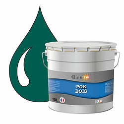 Pok Peinture de Finition Solvantée Laque Semi-Brillante Boiseries Intérieures et Extérieures - 10L - RAL 6026 - Vert Opale POK BOIS Vert : Peinture de Finition Solvantée Laque Semi-Brillante Boiseries Intérieures et Extérieures - 10L - RAL 6026 - Vert Opale