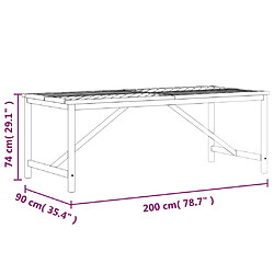 vidaXL Table à manger de jardin 200x90x74 cm bois d'acacia solide pas cher