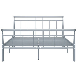 Avis vidaXL Cadre de lit sans matelas gris métal 140x200 cm