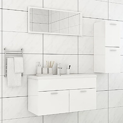 vidaXL Ensemble de meubles de salle de bain Blanc brillant Aggloméré