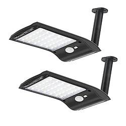 Universal 2Pack Lampe Solaire 36 LED IP65 Etanche Extérieur Sécurité Lumineuse, Applique sans fil Jardin, Clôture, Garage Porte