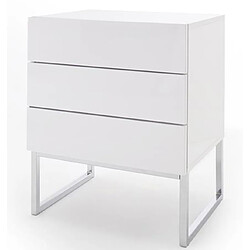 Pegane Table de chevet / table de nuit en métal coloris blanc brillant - Longueur 50 x Hauteur 60 x Profondeur 40 cm