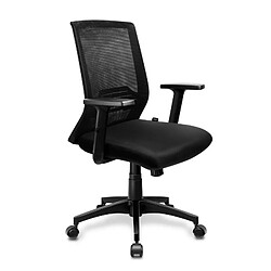 SEVEN COMFORT Fauteuil de bureau avec hauteur réglable, chaise de bureau ergonomique avec dossier inclinable, siège de bureau en maille, accoudoir 3D réglable et soutien lombaire (noir)