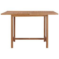 vidaXL Table à dîner de jardin 110x110x75 cm Bois massif de teck