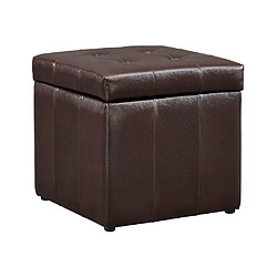 Vente-Unique Pouf coffre de rangement SERAFINO en simili - Marron pas cher