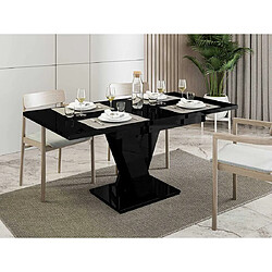 Bestmobilier Xandriel - table à manger extensible - noir - 4 à 6 personnes