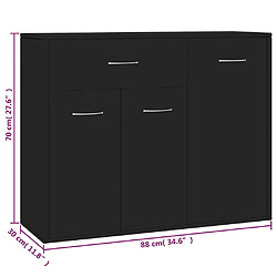 vidaXL Buffet Noir 88x30x70 cm Bois d'ingénierie pas cher