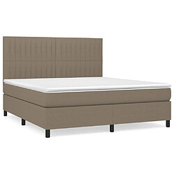 vidaXL Sommier à lattes de lit avec matelas Taupe 160x200 cm Tissu