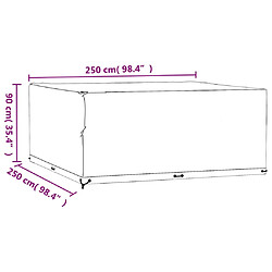 vidaXL Housses de salon de jardin 2 pcs 16 œillets 250x250x90 cm carré pas cher