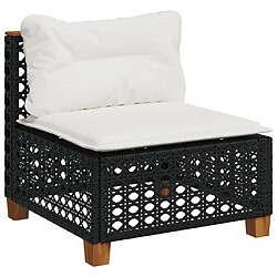 Avis vidaXL Salon de jardin 8 pcs avec coussins noir résine tressée