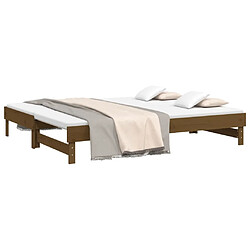 Avis Maison Chic Lit d'appoint Marron miel 2x(90x200)cm,Lit coulissant Lit de repos Bois de pin solide -GKD15050